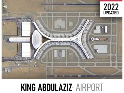 Jeddah - King Abdulaziz Airport Low-poly 3D model