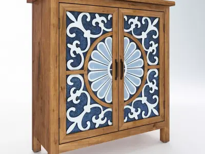 wood decorative display cabinet 3D model