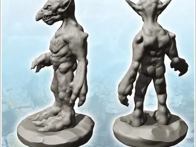 Goblins with large feet and pointed ears 10 - Medieval Fantasy M 3D print model