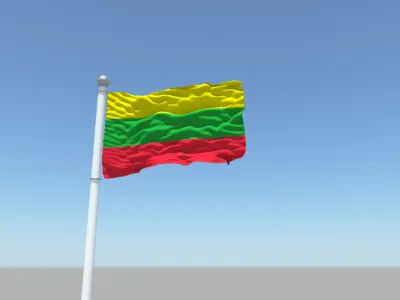 Lithuania Flag 3D model