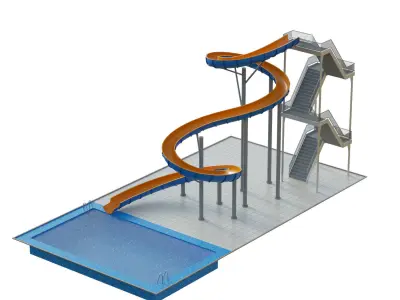 Water Slide 01 Low-poly 3D model