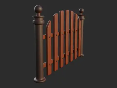 Cartoon Fence 12 3D model