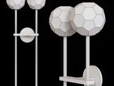 Restoration Hardware BOULE DE CRISTAL GRAND DOUBLE SCONCE Black 3D model