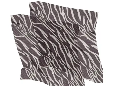 Brown Zebra Printed Mesh Fabric  PBR Texture  ZFAB File 3D model