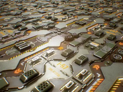 PBR Sci-Fi Industrial Texture 32 Low-poly 3D model