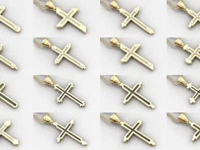 Cross Pendant Light Gold Bulk Sale Discount  3D Model Pack