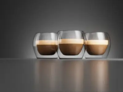 double wall coffee glass 3D model