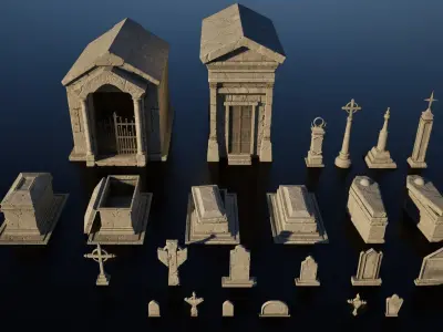 Graveyard pack Vol 02  3D model