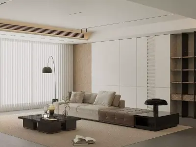 Light luxury living room 3D model shop