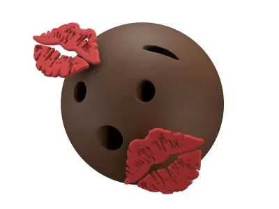 Hushed Face With Kiss Mark v1 004 Low-poly 3D model