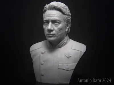 Edward James Olmos as William Adama Bust Printable 3D Model 3D print model