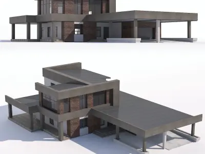 Modern country house 3D model