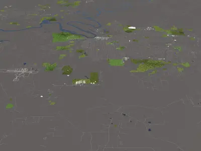 Montgomery 50x50km City Map Model 3D model