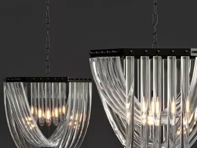 Frozen Glass Chandelier 33 3D model