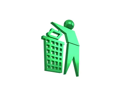 Recycle Symbols v7 007 Low-poly 3D model