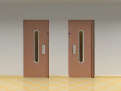 European vintage elevator - round window model 3D model