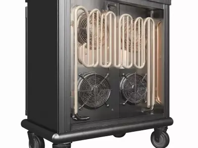 3D Model of Hospital Meal Tray Warmer Heated Shelves 3D model