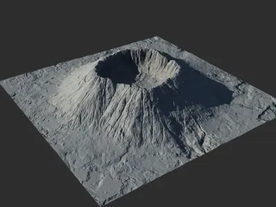 Landscape Environment Volcano 1 Low-poly 3D model