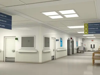 Hospital Hallway Modular MAYA 3D model