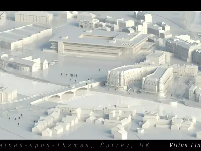 Staines upon Thames Surrey UK Low-poly 3D model