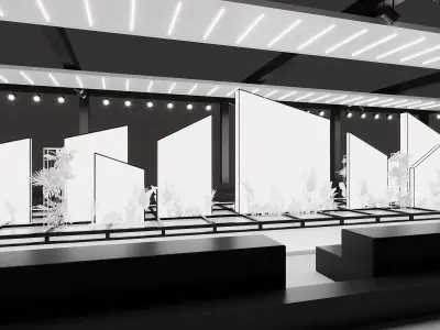 Minimalistic Fashion Show Stage 3D model