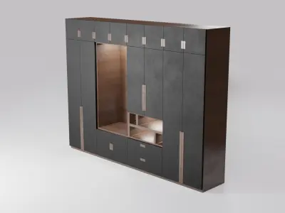 Modern closet wardrobe id10 Low-poly 3D model