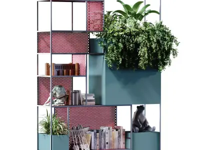 Modern shelf and rack set 834 3D model