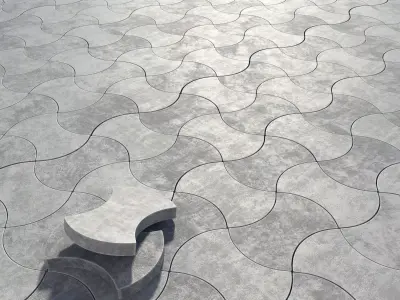 Paving stone curve 3D model