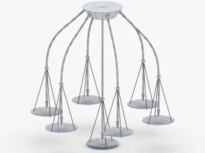 1488 - Chandelier Lamp Low-poly 3D model