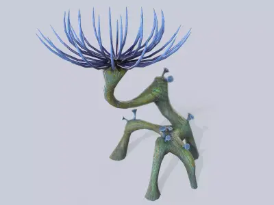 Extraterrestrial plant Low-poly 3D model