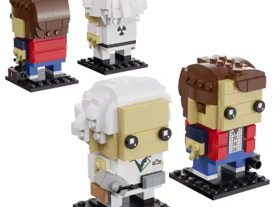 Lego Brickheadz - 41611 Marty McFly and Doc Brown 3D model