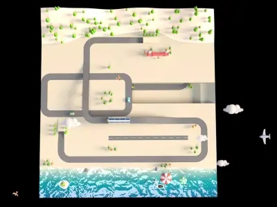 Cityscape animated Low-poly 3D model