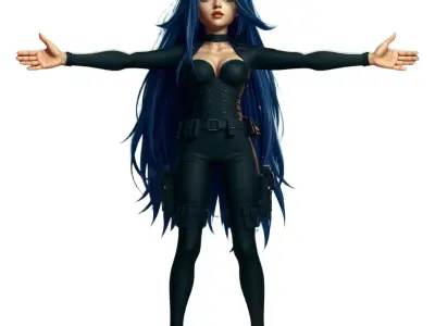 Blue Suit Warrior model pack Low-poly 3D model