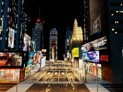 Billboard City NEW YORK TIMES SQUARE - Hollywood bkvd 3D model