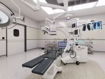 MEDICAL SPACES-SURGICAL OPERATION ROOM Low-poly 3D model