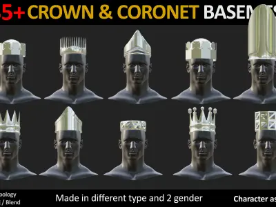 35 CROWN BASEMESH  Low-poly 3D model