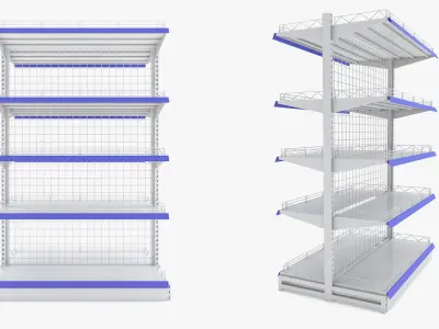 Supermarket - Double Shelf 3D model