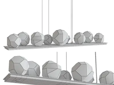 Hand Blown Glass Lighting low poly 3d model Low-poly 3D model