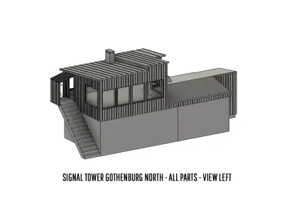 BUILD-0036 SJ Signal tower Gothenburg North in H0-scale 3D print model
