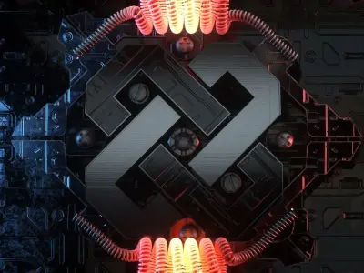 Metallic logo title 3D model