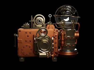 Steam punk camera 3D model