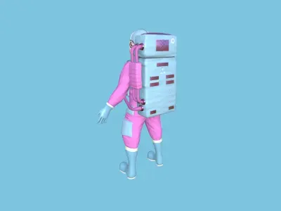 Astronaut Outfit 04 - Pink Female - Character Design Fashion Low-poly 3D model