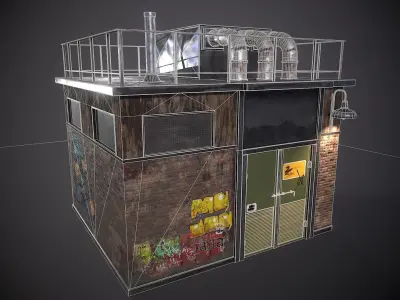 Utility Substation - City Building  Low-poly 3D model