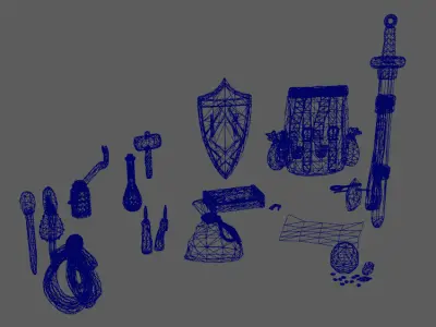 adventurer s pack Low-poly 3D model