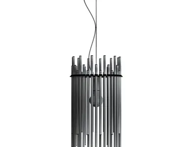 CLEAR GLASS LAMP CHROME 3D model
