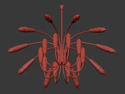 Aretha modern chandelier with six arms 3D model