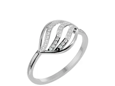 Light Minimalist Diamond Ring 3D print model 39