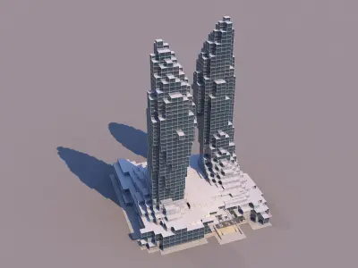 0184 - Skyscraper Architecture 3D Project - 2D Drawings 3D model
