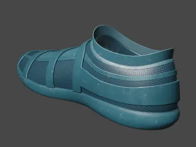 sci-fi cyberpunk running shoes pack Low-poly 3D model