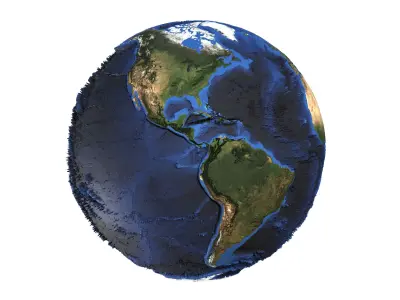 Earth Natural Globe Low-poly 3D model